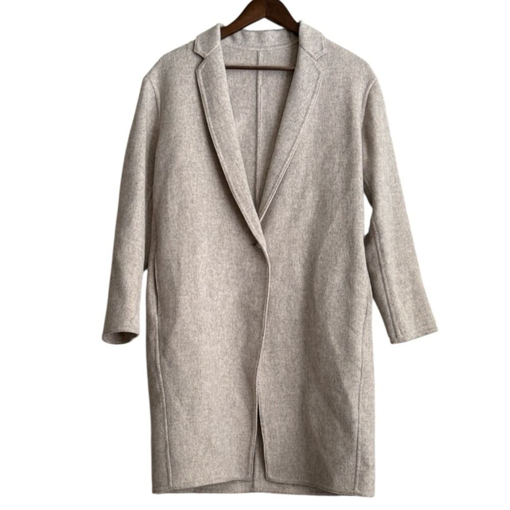 Uniqlo Double Face Cocoon Wool Blend Coat Sz M